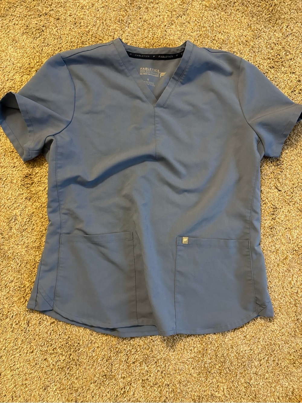 Fabletics Women's Blue V-Neck Scrub Top